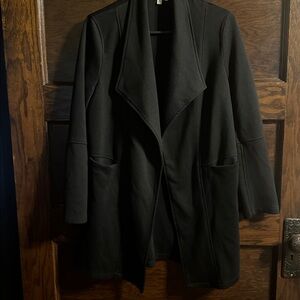 Max Studio Draped Open Front Scuba Cardigan - S